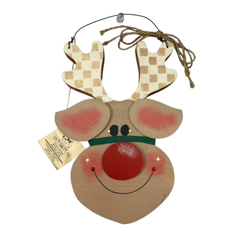 Handcrafted Wooden Reindeer Wall Hanging Christmas Decor